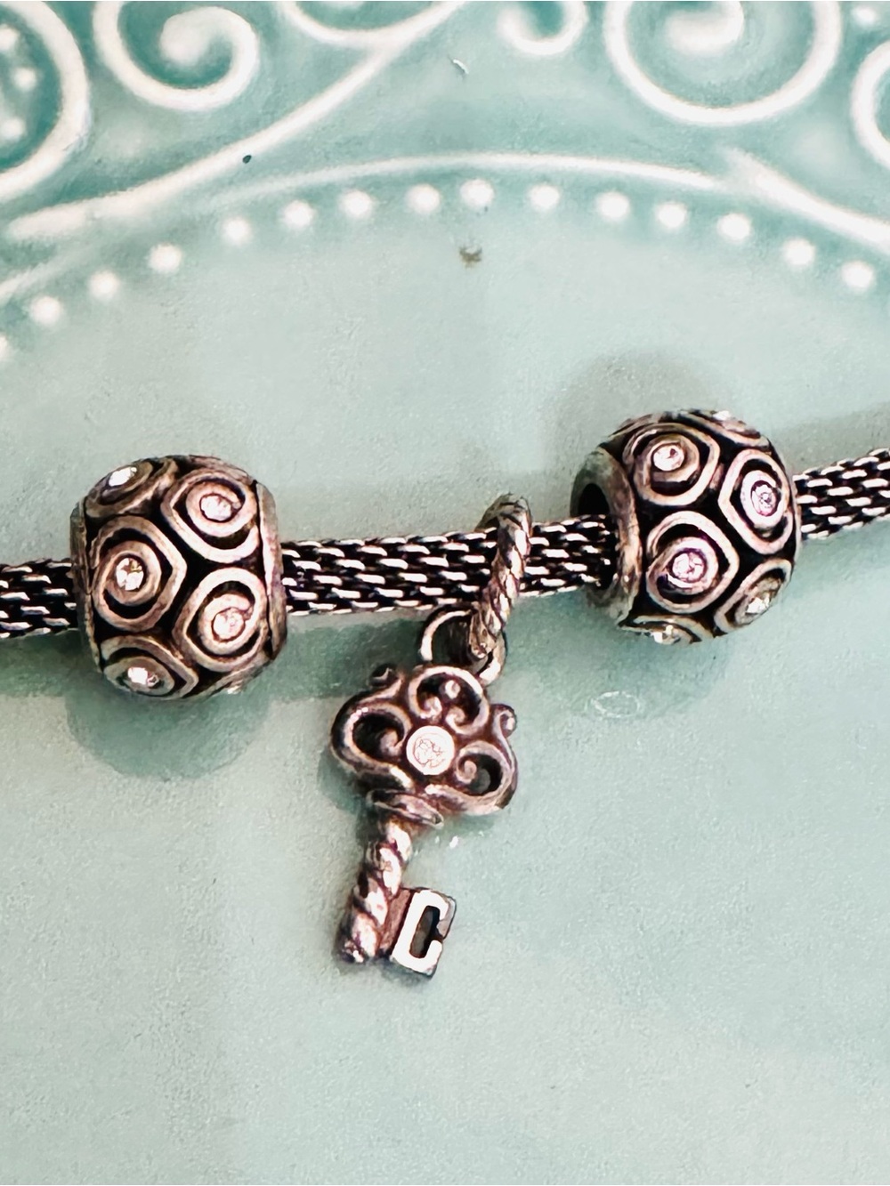 Brighton Key Charm and Crystal Accent Charms/ Beads - set of 3